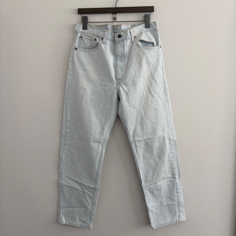 Levis 505 Regular Fit Straight Leg Jeans Light Wash Made in USA W36 L30
